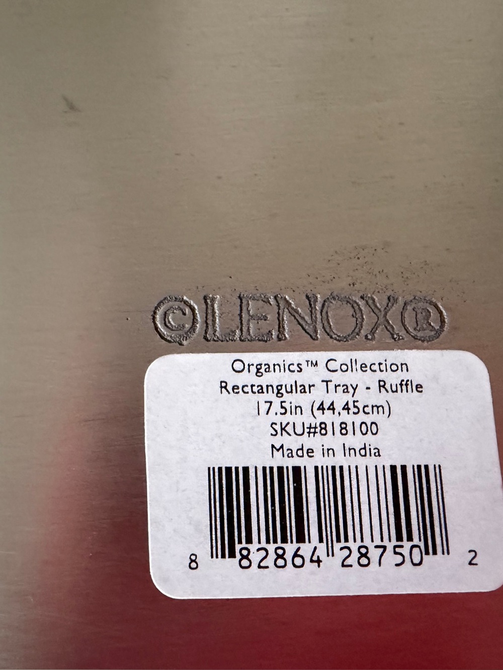 Lenox Organics Collection Silver Rectangular Ruffle Serving Tray - Picture 5 of 14